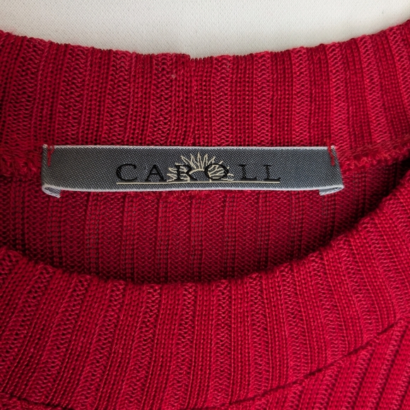 Caroll Luxurious Red Sweater Knit Crew Neck Size EU 44/ US 12 Paris France U-2 - Picture 3 of 7